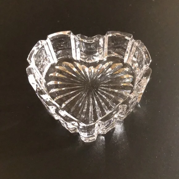 NEW LISTING! Lead Crystal Heart Trinket Dish - Picture 3 of 7